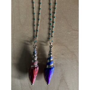 Handmade Shell Necklaces Conch Red Blue Plated Gold Turquoise  New